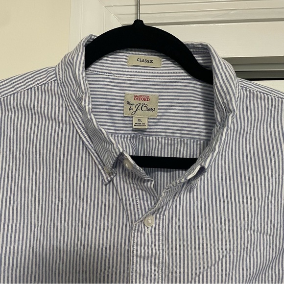 J.Crew Classic All Cotton Button Down Oxford Blue White Size XL - Picture 2 of 10